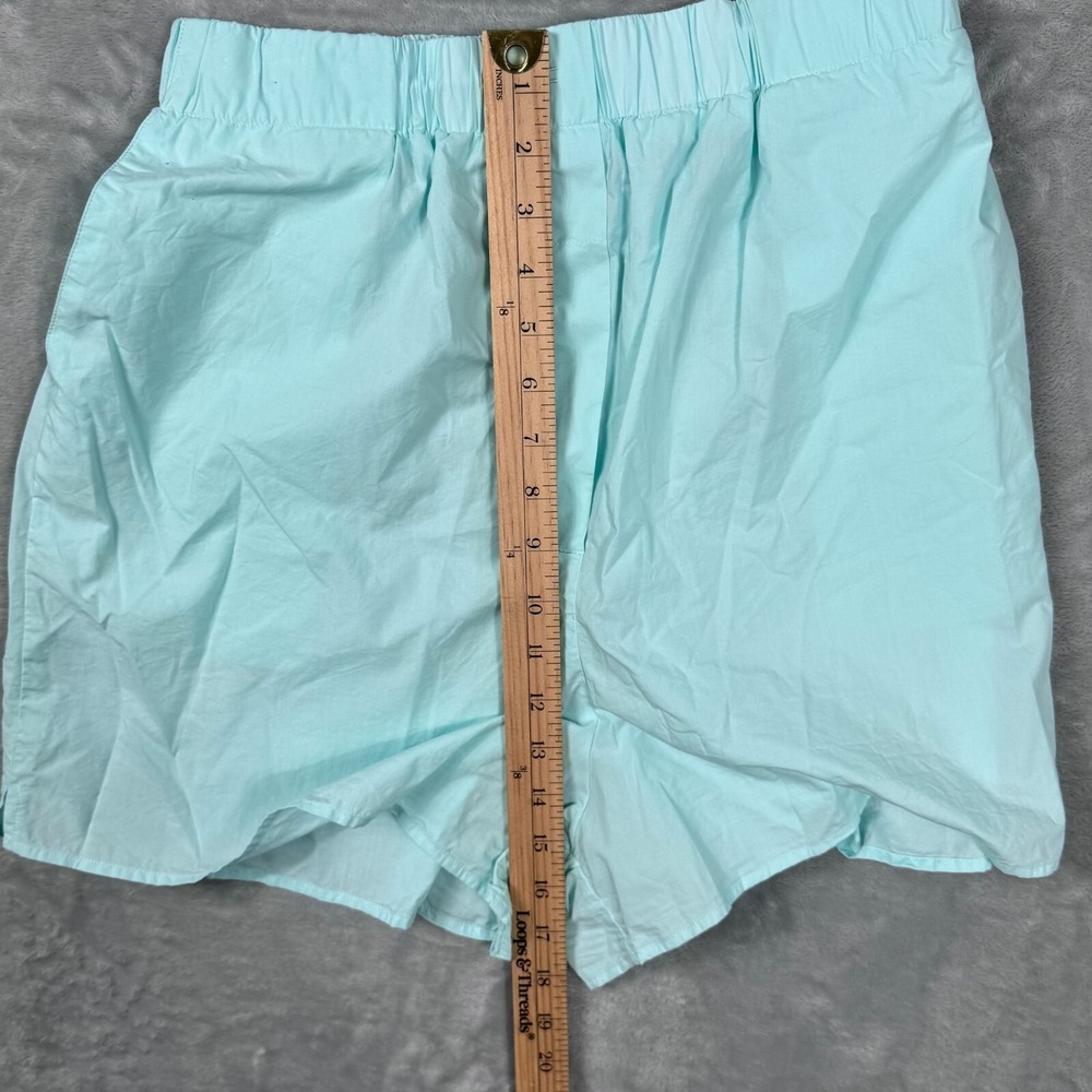Frankie Shop Boxer Shorts Womens Large Aqua Blue Elastic Waist Slash Pockets - Picture 11 of 14